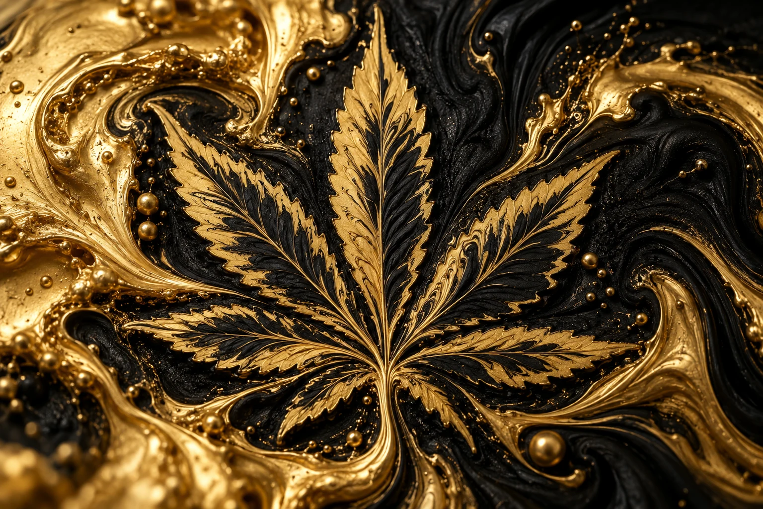 Gold Leaf, Black Ink