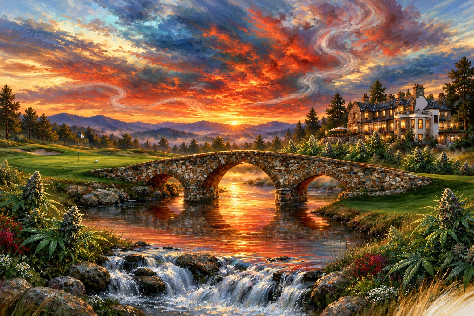The Cannabis Bridge at Sunset
