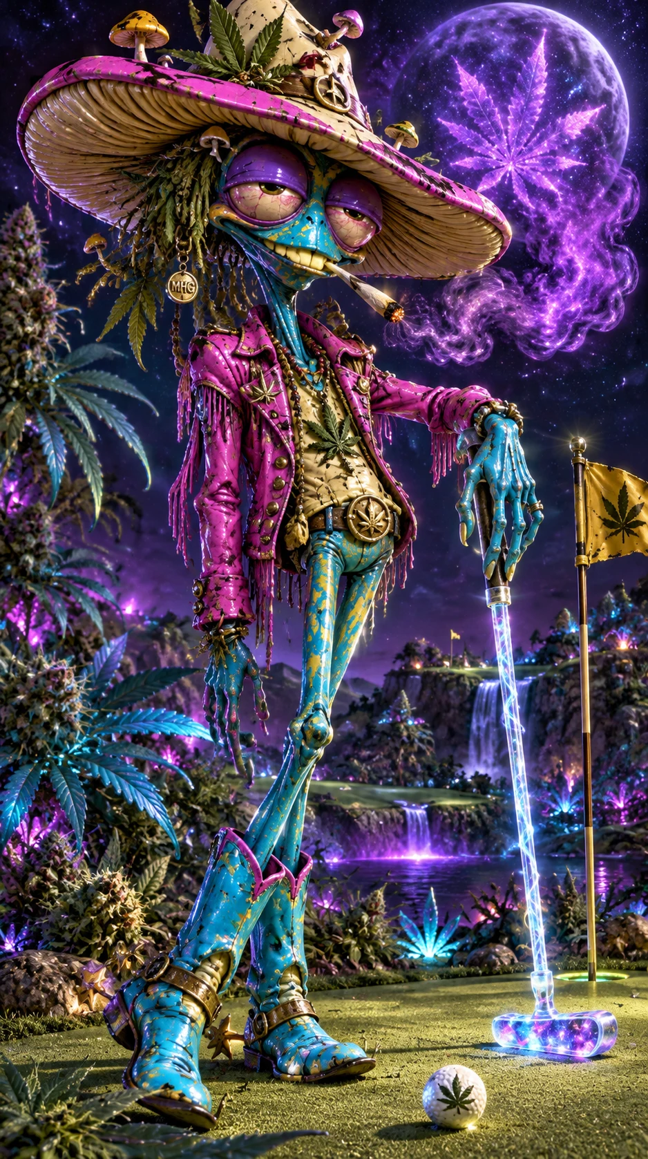 The Cosmic Night Golfer