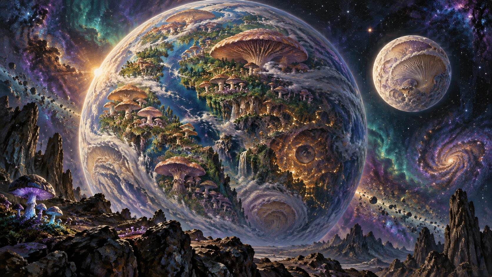 Mushroom Planet and Moon