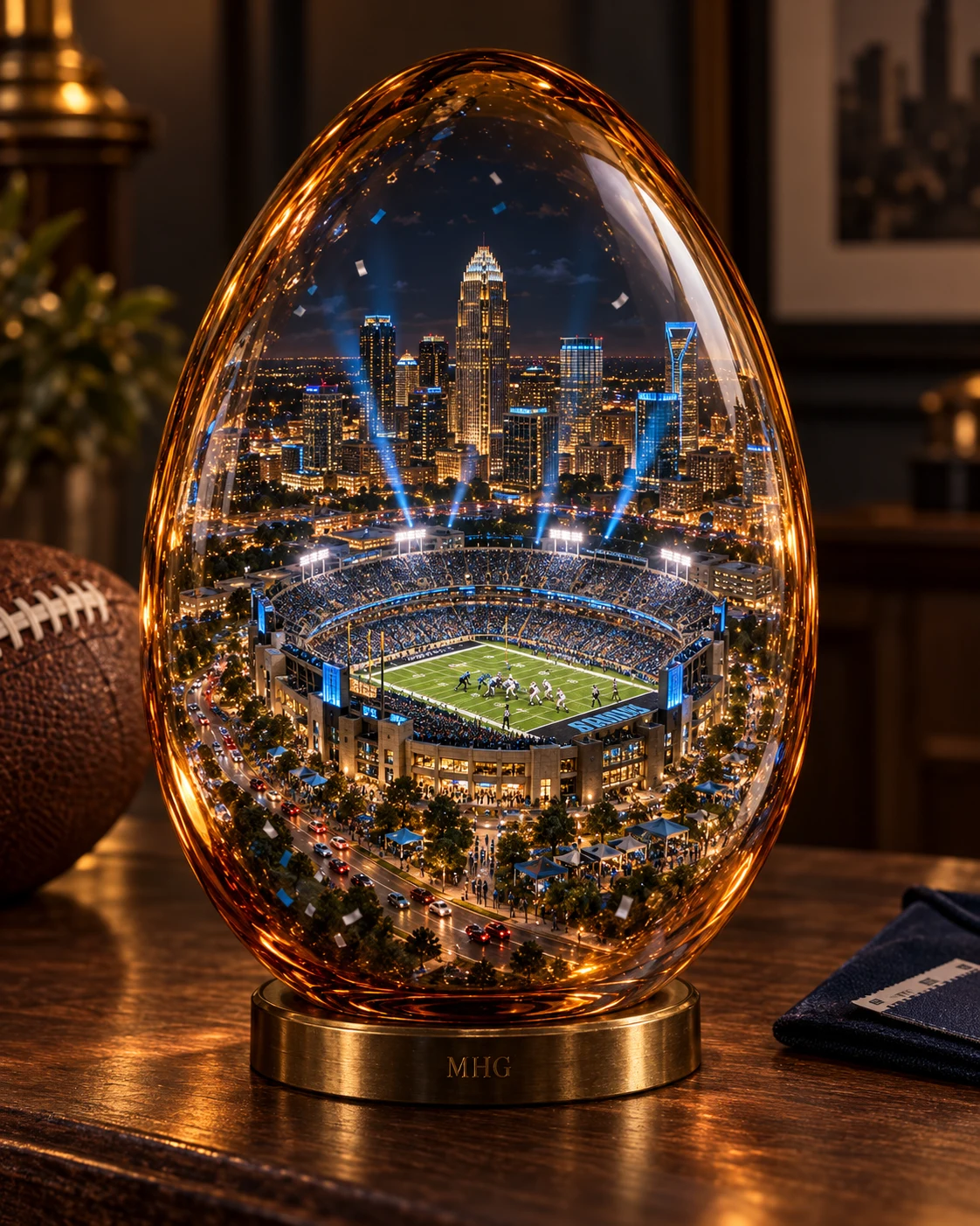 Charlotte Game Night Glass Egg