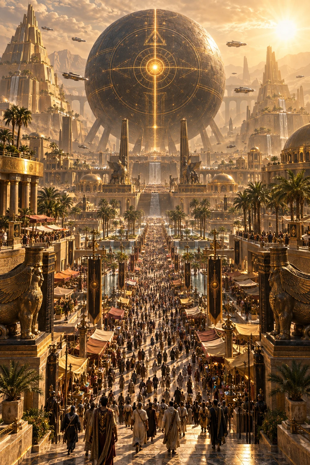 Golden Desert City Dark Sphere