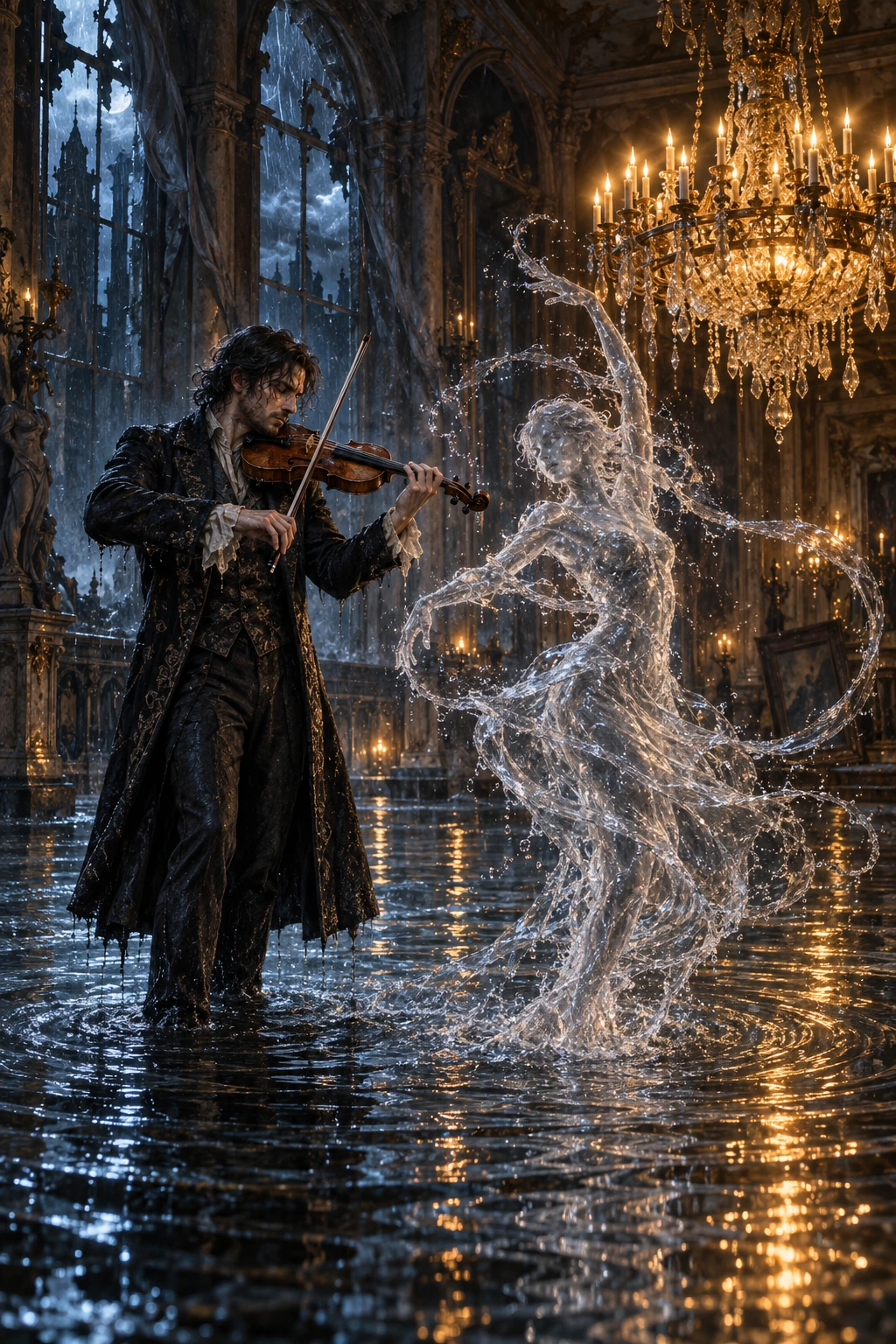 The Violinist Beneath the Flood